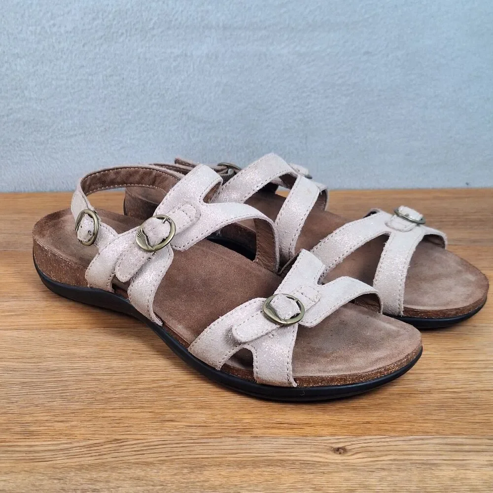 Dansko Jameson Women's 11 EU 41 Strappy Slingback Sandals Champagne Leather